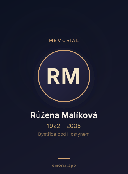 Memorial portrait of Růžena Malíková