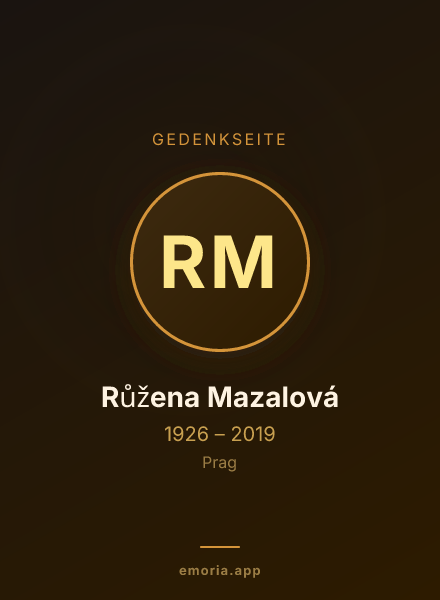 Gedenkportrait von Růžena Mazalová