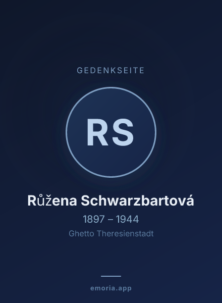 Gedenkportrait von Růžena Schwarzbartová