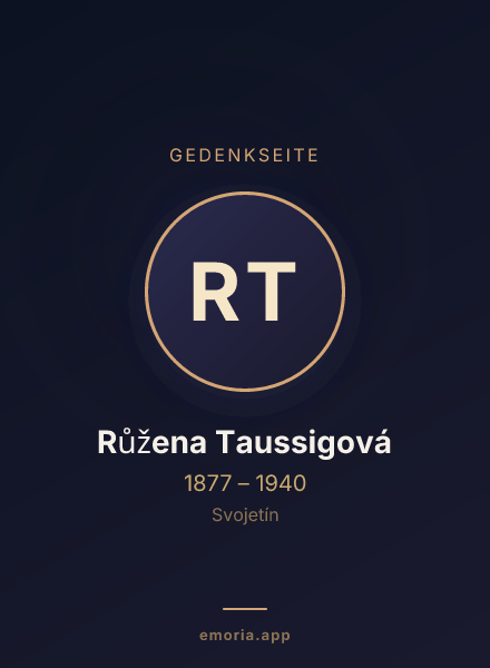 Gedenkportrait von Růžena Taussigová
