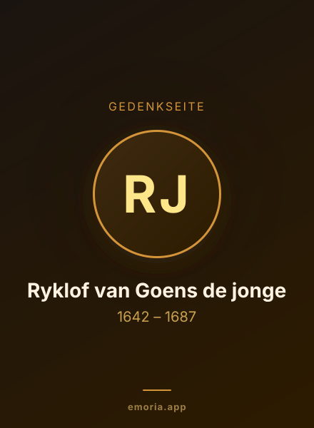Gedenkportrait von Ryklof van Goens de jonge