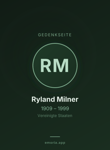 Gedenkportrait von Ryland Milner