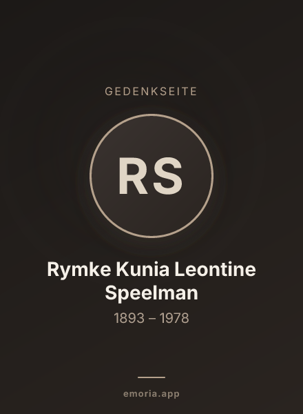 Gedenkportrait von Rymke Kunia Leontine Speelman
