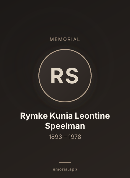 Memorial portrait of Rymke Kunia Leontine Speelman