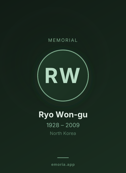 Memorial portrait of Ryo Won-gu