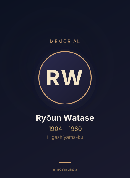 Memorial portrait of Ryōun Watase