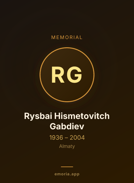 Memorial portrait of Rysbai Hismetovitch Gabdiev