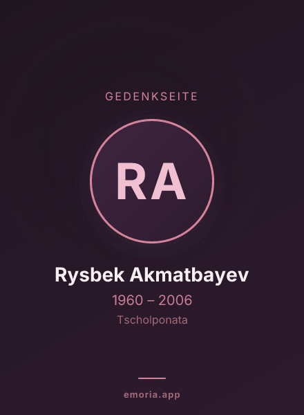 Gedenkportrait von Rysbek Akmatbayev