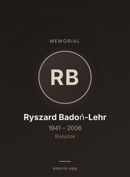 Memorial portrait of Ryszard Badoń-Lehr