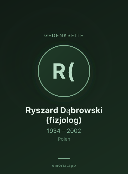 Gedenkportrait von Ryszard Dąbrowski (fizjolog)