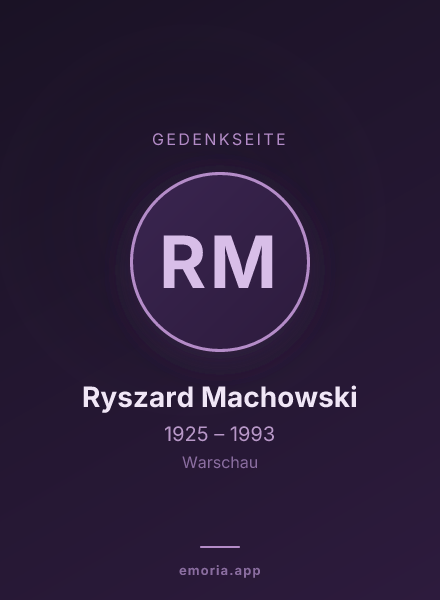 Gedenkportrait von Ryszard Machowski