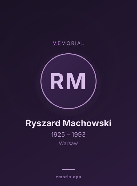 Memorial portrait of Ryszard Machowski