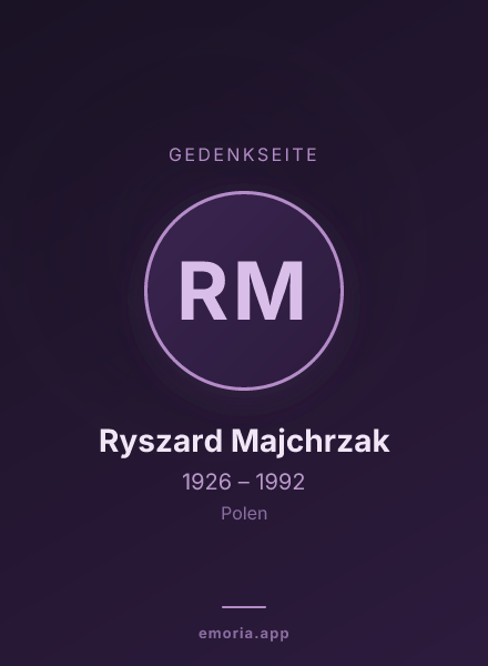 Gedenkportrait von Ryszard Majchrzak
