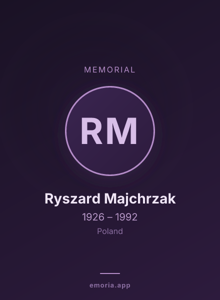 Memorial portrait of Ryszard Majchrzak