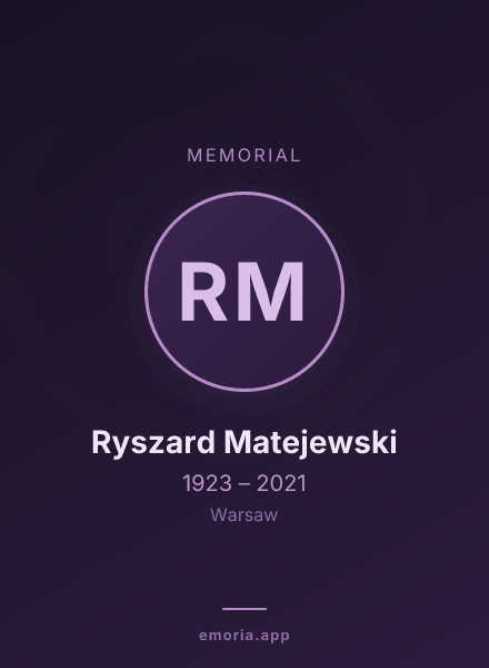 Memorial portrait of Ryszard Matejewski