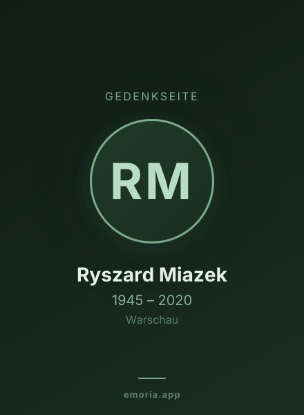Gedenkportrait von Ryszard Miazek