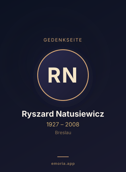 Gedenkportrait von Ryszard Natusiewicz