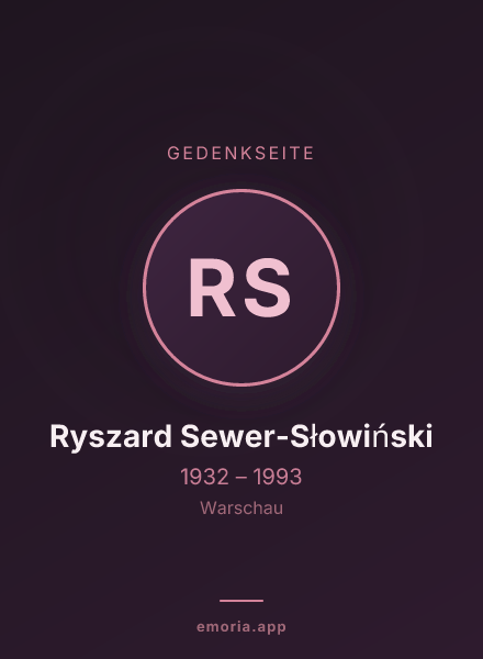 Gedenkportrait von Ryszard Sewer-Słowiński