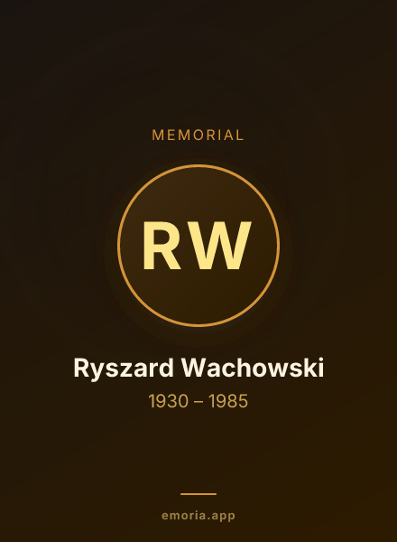 Memorial portrait of Ryszard Wachowski