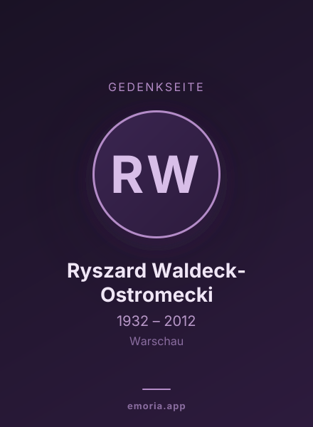 Gedenkportrait von Ryszard Waldeck-Ostromecki