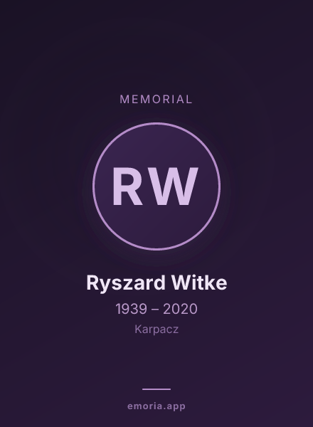 Memorial portrait of Ryszard Witke
