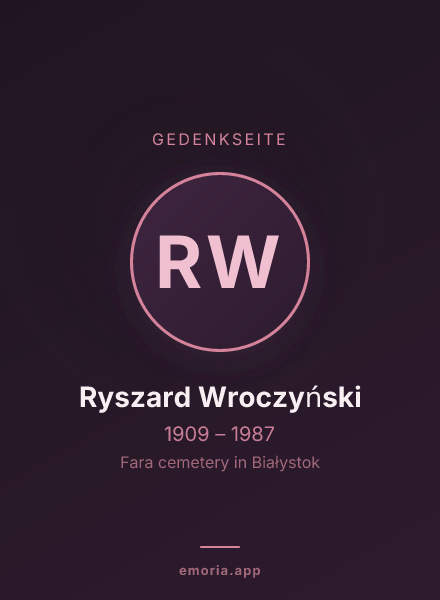 Gedenkportrait von Ryszard Wroczyński