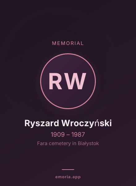 Memorial portrait of Ryszard Wroczyński