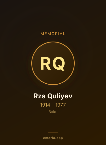 Memorial portrait of Rza Quliyev