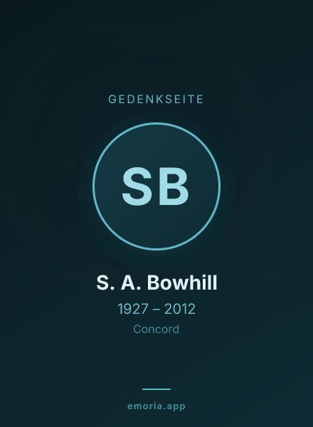Gedenkportrait von S. A. Bowhill