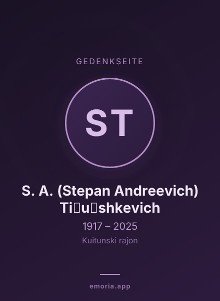 Gedenkportrait von S. A. (Stepan Andreevich) Ti︠u︡shkevich