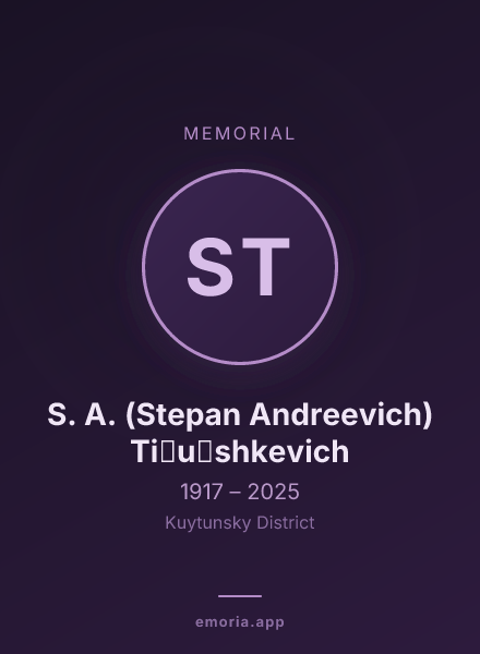 Memorial portrait of S. A. (Stepan Andreevich) Ti︠u︡shkevich