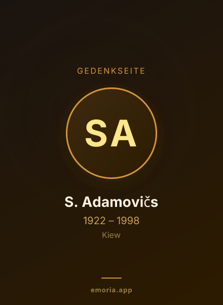 Gedenkportrait von S. Adamovičs