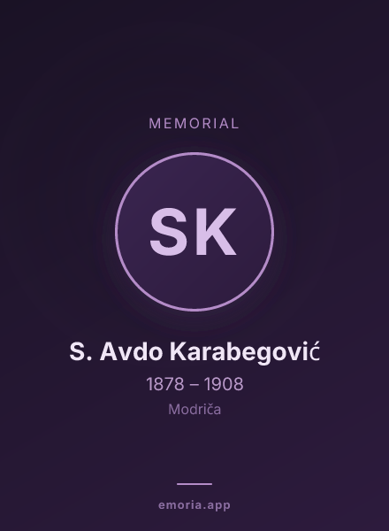 Memorial portrait of S. Avdo Karabegović