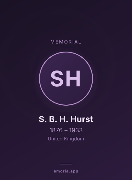 Memorial portrait of S. B. H. Hurst