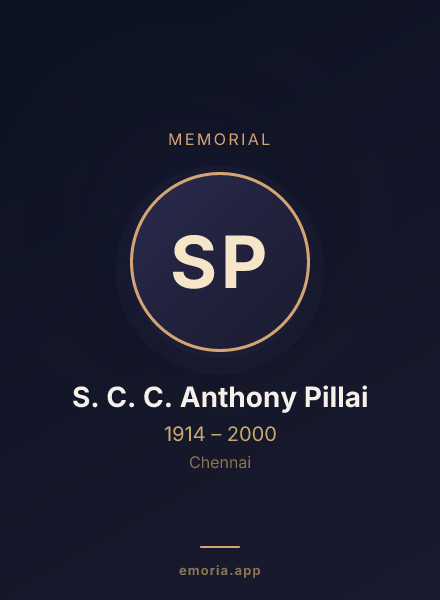 Memorial portrait of S. C. C. Anthony Pillai