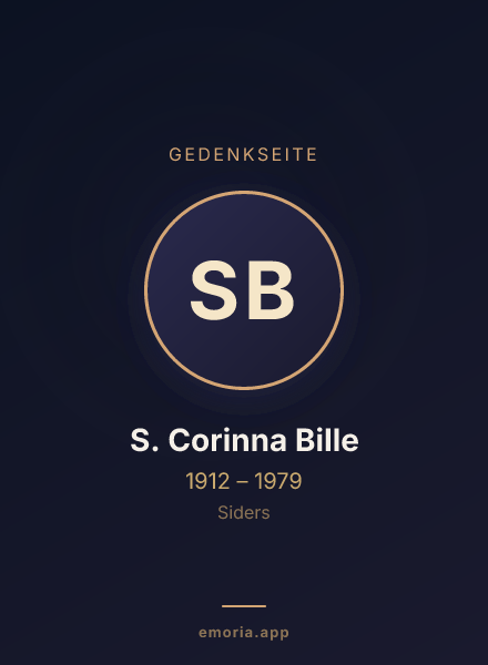 Gedenkportrait von S. Corinna Bille