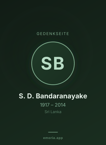 Gedenkportrait von S. D. Bandaranayake
