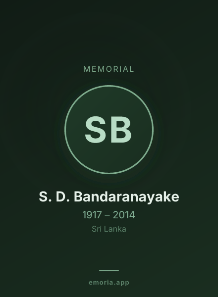 Memorial portrait of S. D. Bandaranayake