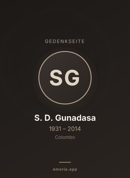 Gedenkportrait von S. D. Gunadasa
