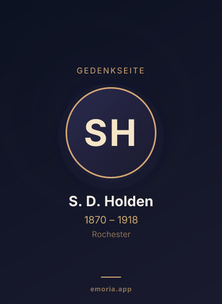 Gedenkportrait von S. D. Holden
