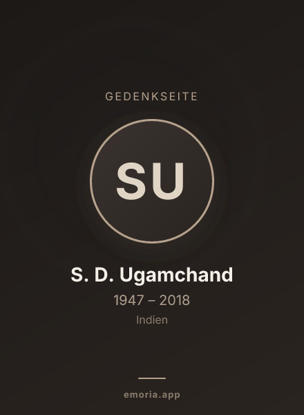 Gedenkportrait von S. D. Ugamchand