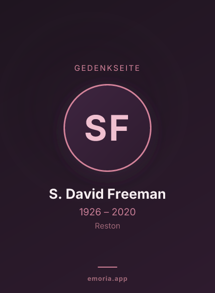 Gedenkportrait von S. David Freeman