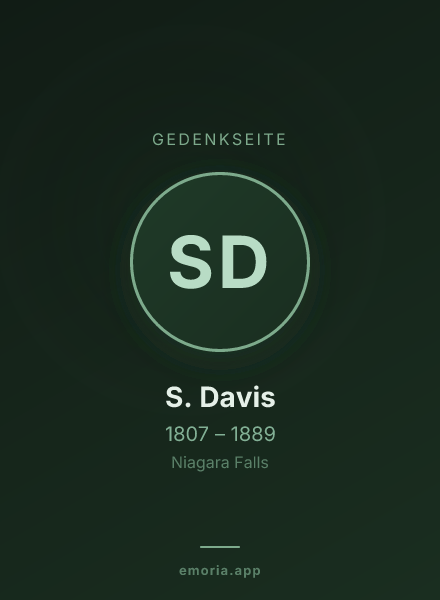 Gedenkportrait von S. Davis