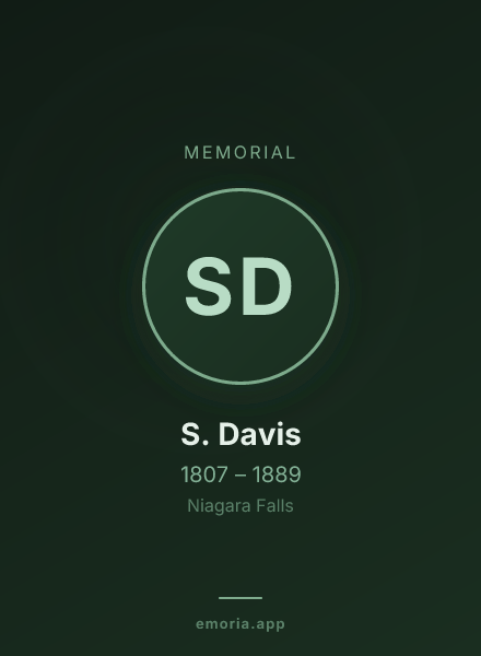 Memorial portrait of S. Davis