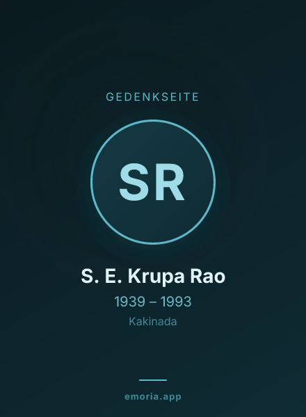 Gedenkportrait von S. E. Krupa Rao