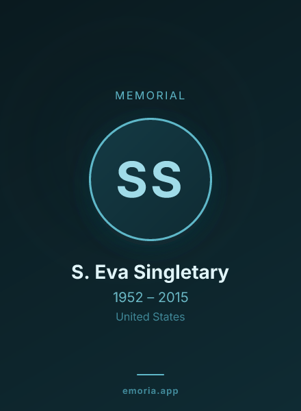 Memorial portrait of S. Eva Singletary