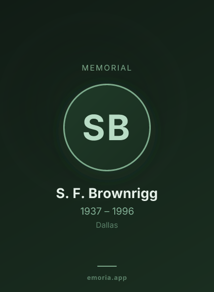 Memorial portrait of S. F. Brownrigg