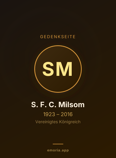 Gedenkportrait von S. F. C. Milsom