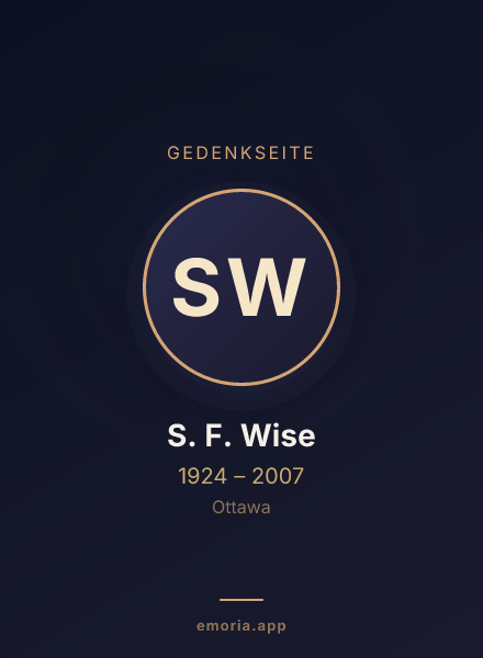 Gedenkportrait von S. F. Wise