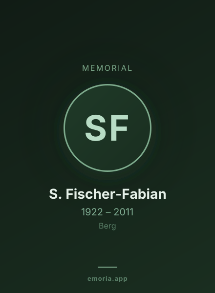 Memorial portrait of S. Fischer-Fabian